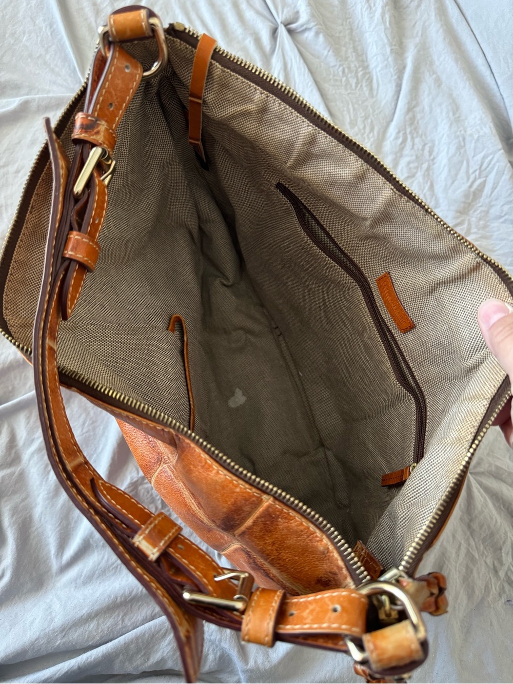 Vintage Dooney and Burke Croc-Embossed Leather Shoulder Bag - Picture 3 of 5